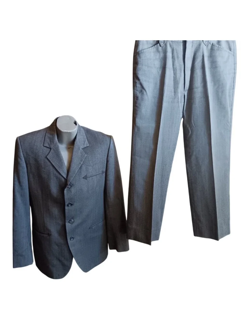Vintage Cowboy Western Suit 42 Farah Colorado HBT Wool Jacket Pants Set 1970's